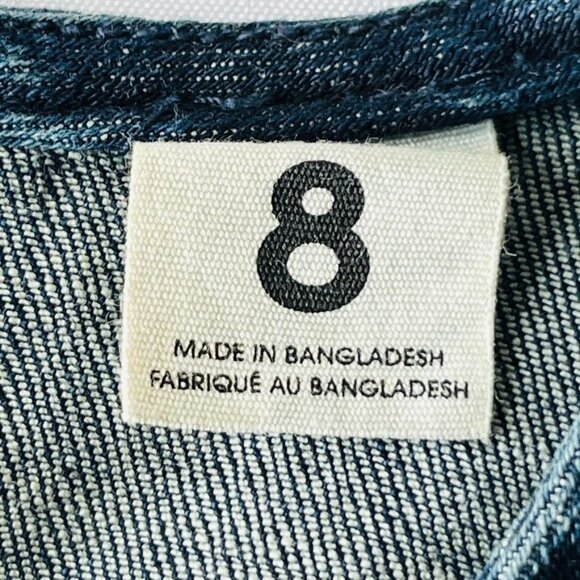 Stem Denim Dress Girls Size 8 Flutter Sleeve Dark Wash - Picture 9 of 10